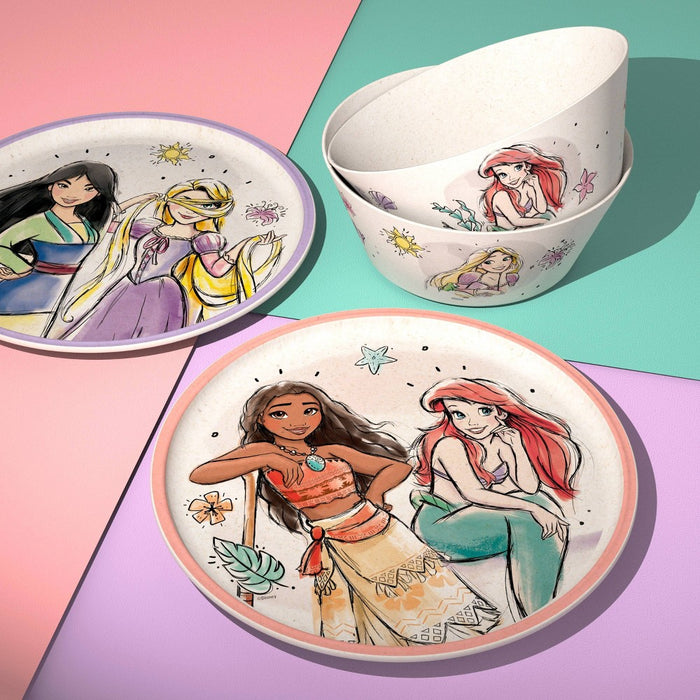 Zak Designs 'Princess' 2pk 8" Melamine Bamboo Dining Plate Set