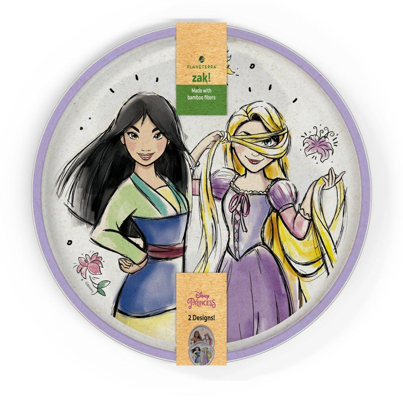 Zak Designs 'Princess' 2pk 8" Melamine Bamboo Dining Plate Set