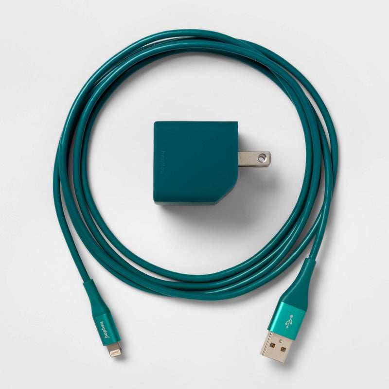 2-Port Wall Charger USB-A to Lighting Cable Kit - heyday Dark Teal