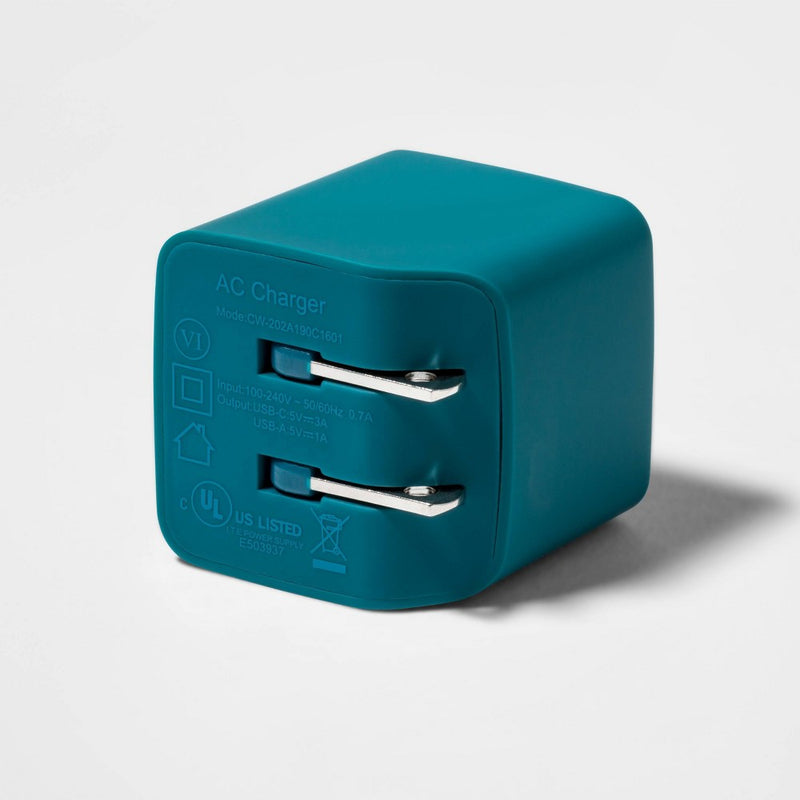 2-Port Wall Charger USB-A to Lighting Cable Kit - heyday Dark Teal