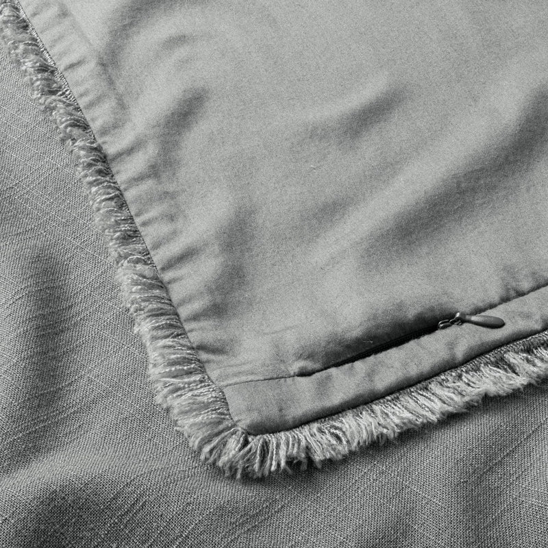 Euro Heavyweight Linen Blend Comforter Sham Dark Gray - Casaluna