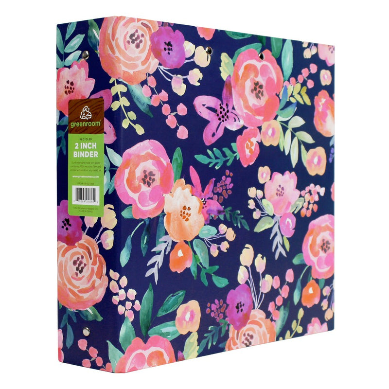 2" 3 Ring Binder Floral Blue - greenroom
