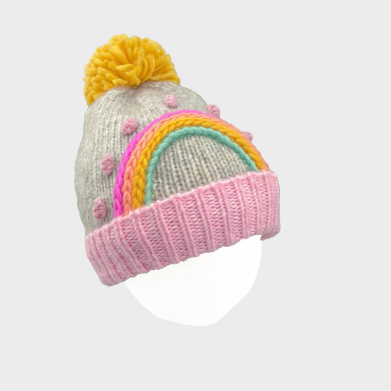Baby Girls' Rainbow Beanies - Cat & Jack Light Gray 12-24M