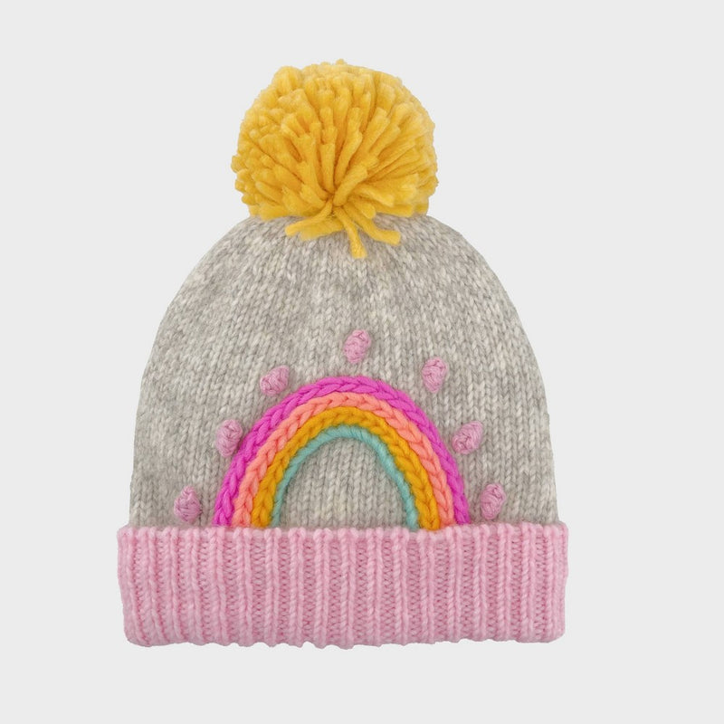 Baby Girls' Rainbow Beanies - Cat & Jack Light Gray 12-24M