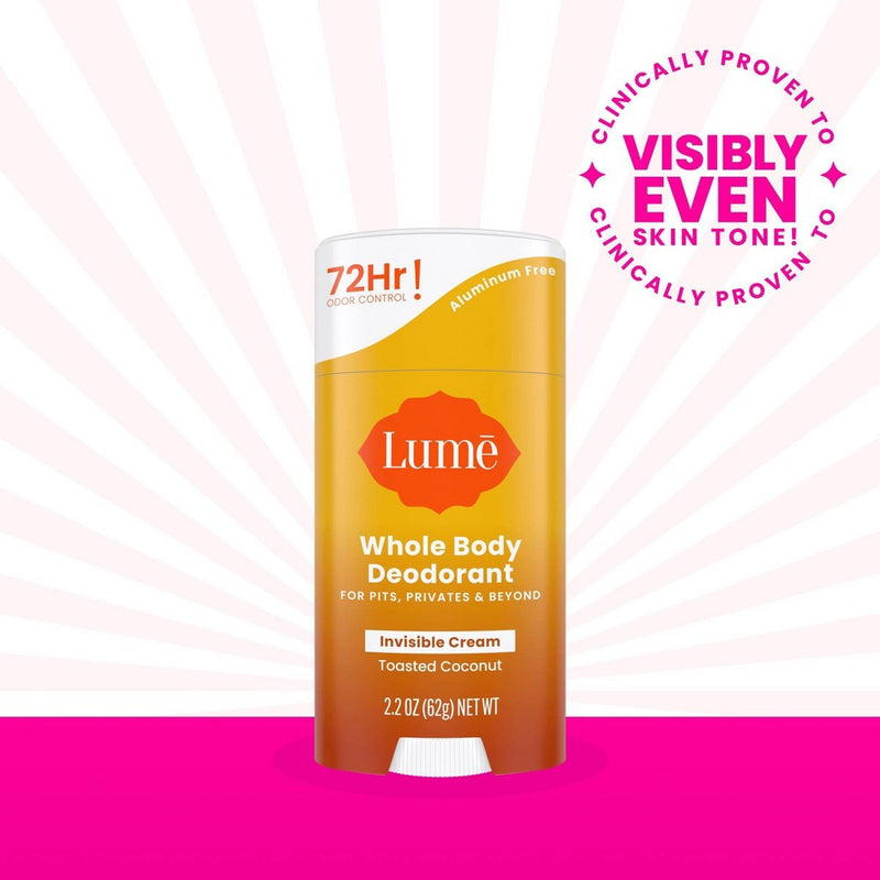Lume Invisible Cream Deodorant Stick - Toasted Coconut Scent - 2.2oz