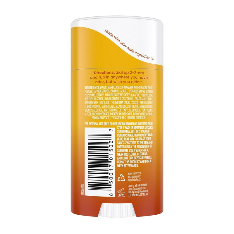 Lume Invisible Cream Deodorant Stick - Toasted Coconut Scent - 2.2oz