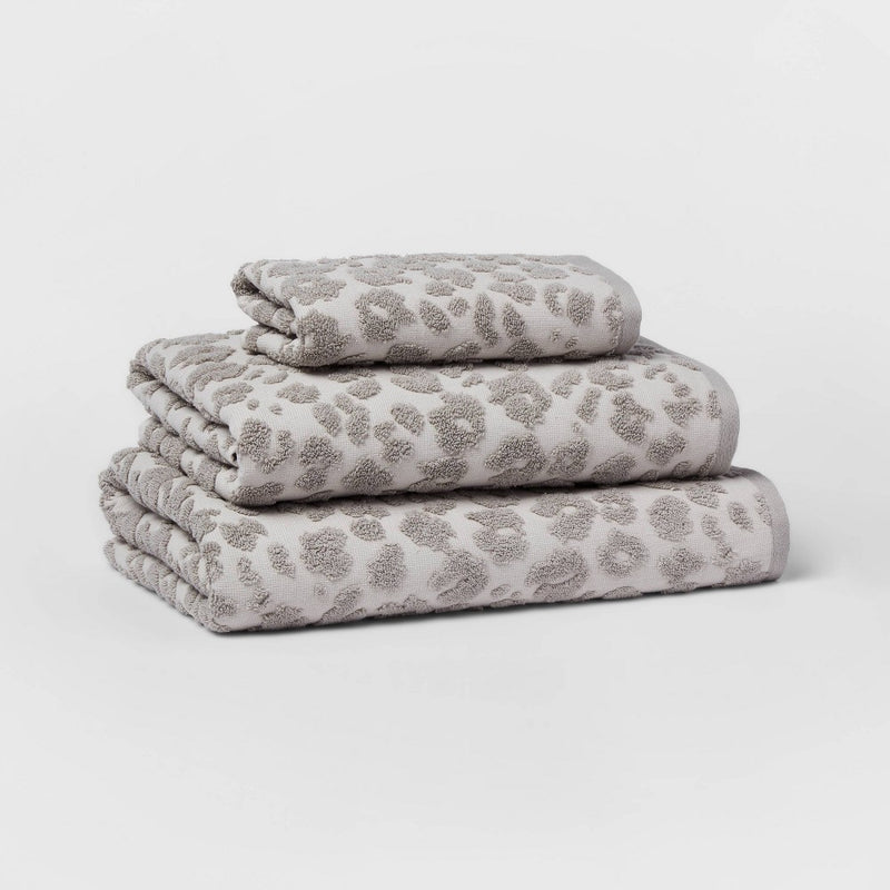 Performance Plus Hand Towel Light Gray Leopard - Threshold