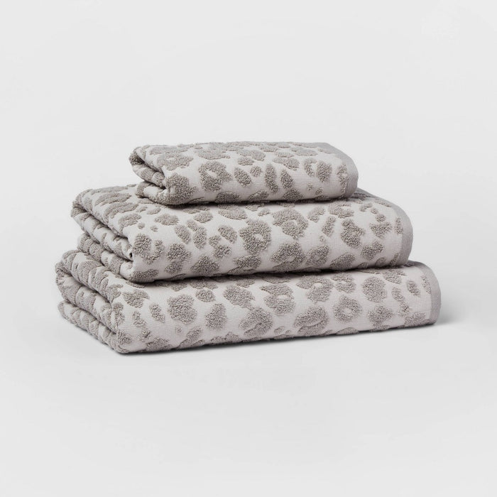 Performance Plus Hand Towel Light Gray Leopard - Threshold