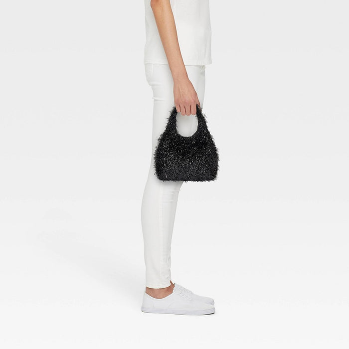 Tinsel Mini Party Tote Handbag - A New Day Black