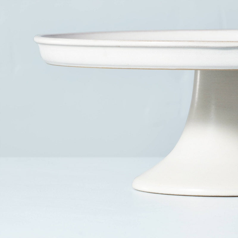 11" Modern Rim Stoneware Cake Stand Cream - Hearth & Hand with Magnolia