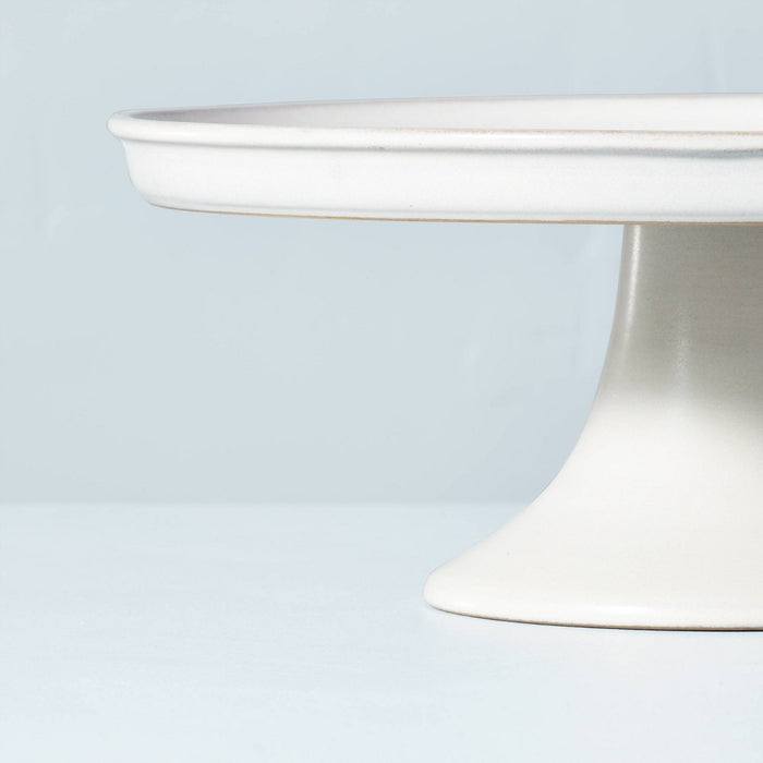 11" Modern Rim Stoneware Cake Stand Cream - Hearth & Hand with Magnolia