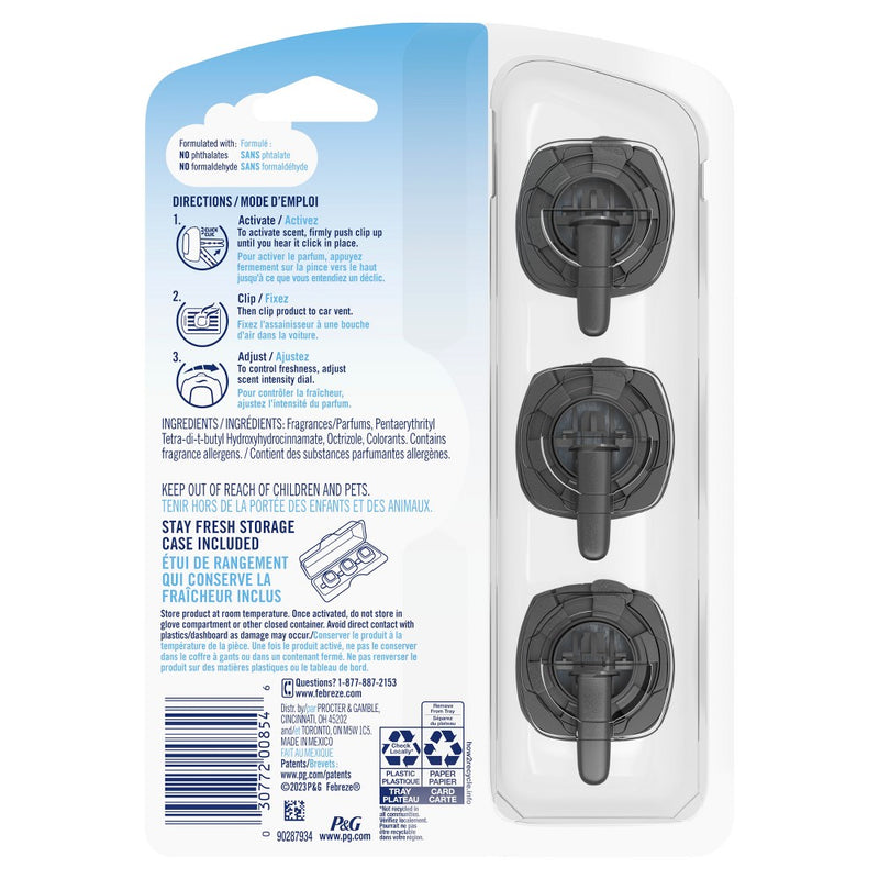 Febreze Car Air Freshener Vent Clip - Gain Moonlight Breeze Scent - 0.20 fl oz/3pk