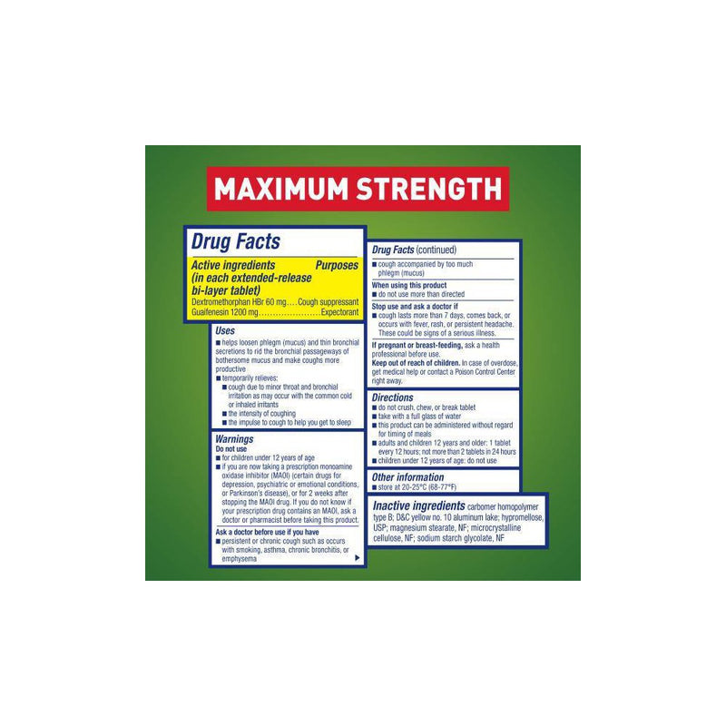 Mucinex DM Max Strength 12 Hour Cough Medicine - Tablets - 42ct