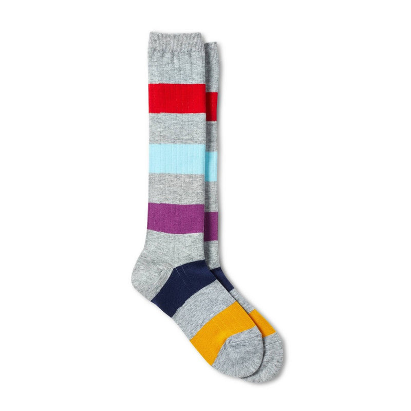 Women's Striped Knee High Socks - La Ligne x Target Gray/Yellow/Red