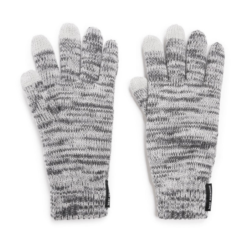 MUK LUKS Women's Heat Retainer Gloves, Medium Gray Heather, OS