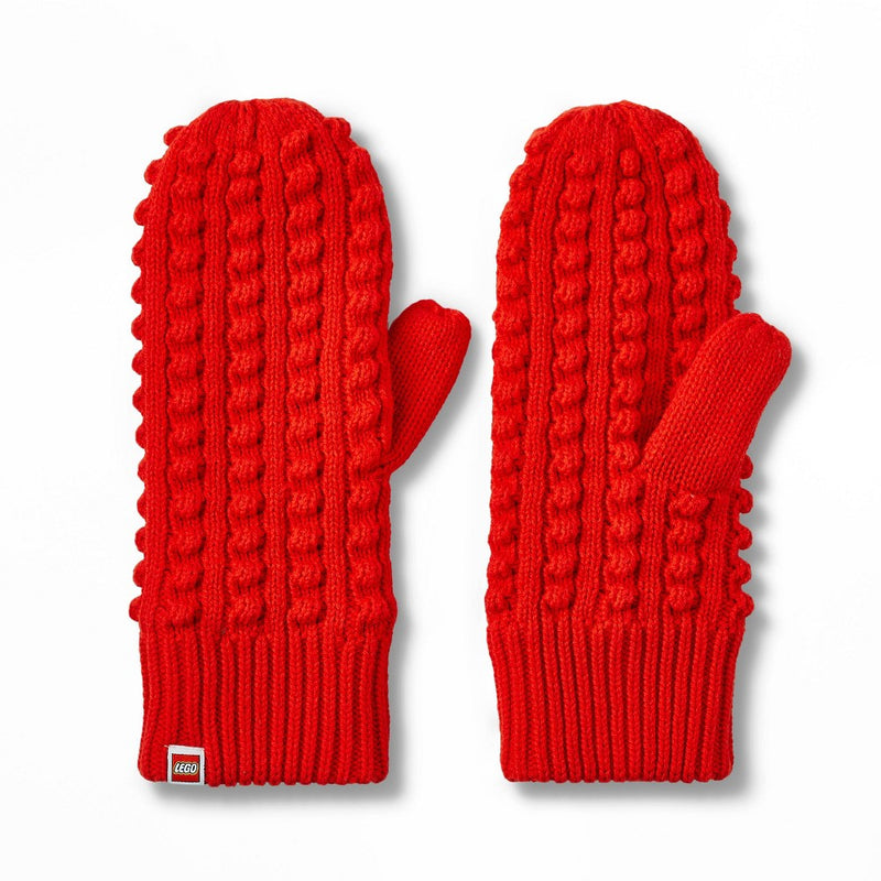 Adult Textured Sweater Knit Mittens - LEGO Collection x Target Red