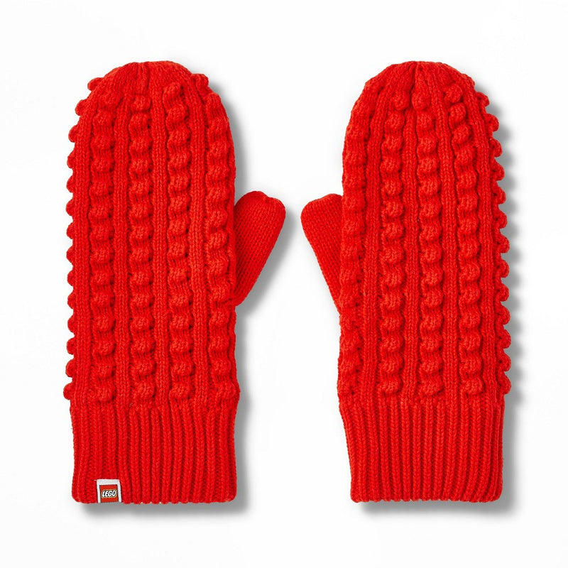 Adult Textured Sweater Knit Mittens - LEGO Collection x Target Red
