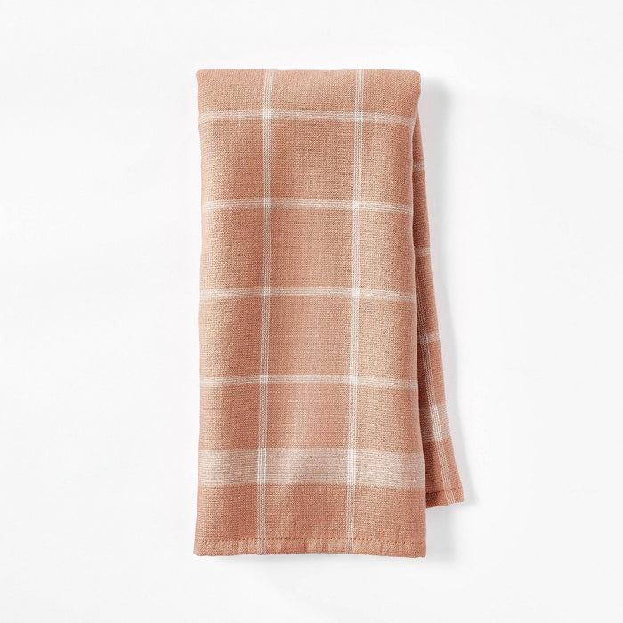 Dual Sided Terry Kitchen Towel Terracotta Orange/Cream - Figmint
