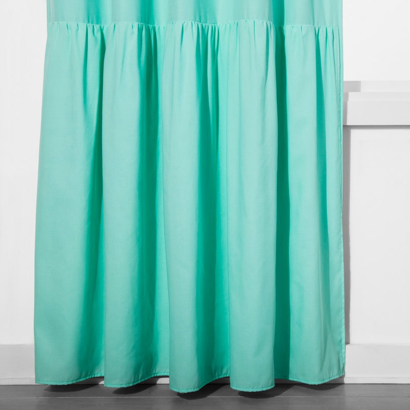 Ruffle Blackout Curtain Panel Green (42"x63") - Pillowfort