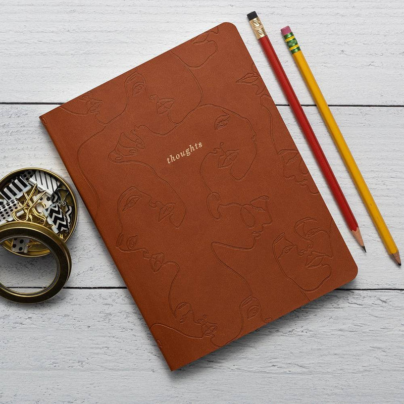 Vegan Leather Journal Terra Cotta Thoughts - DesignWorks Ink