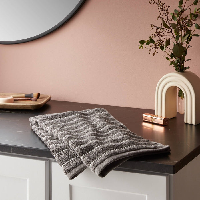 Performance Plus Hand Towel Dark Gray Striped - Threshold