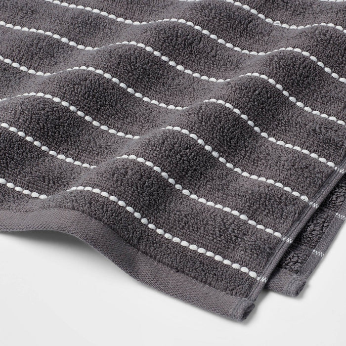Performance Plus Hand Towel Dark Gray Striped - Threshold