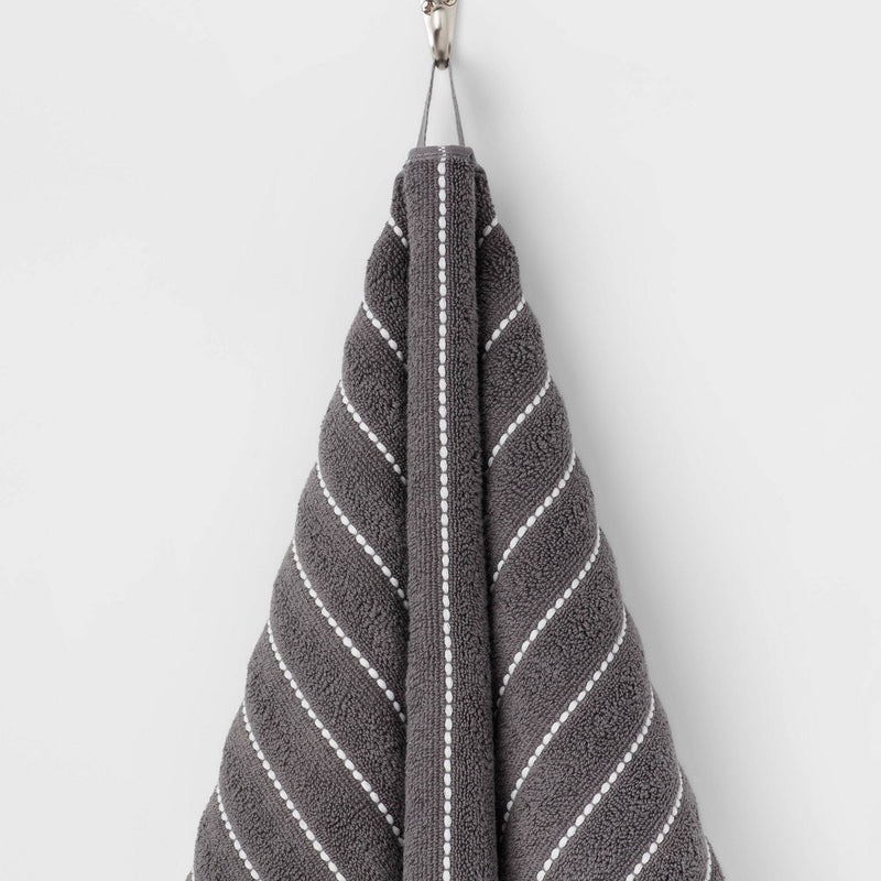 Performance Plus Hand Towel Dark Gray Striped - Threshold