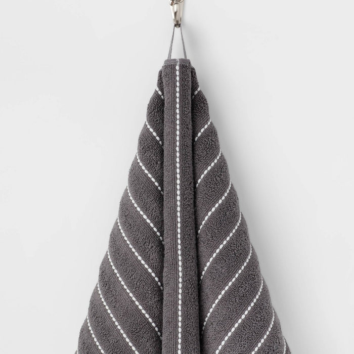 Performance Plus Hand Towel Dark Gray Striped - Threshold