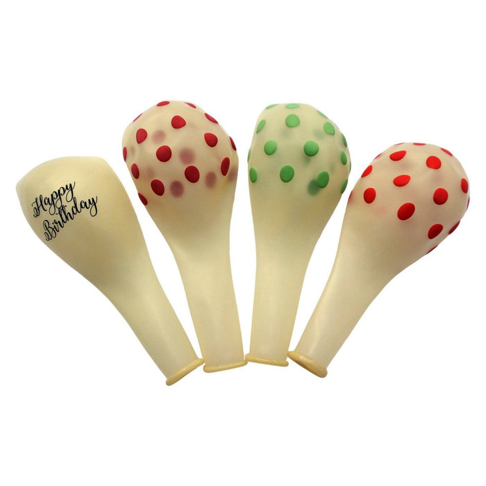 12" 12ct Printed "Happy Birthday" Pastel Balloons Clear - Spritz