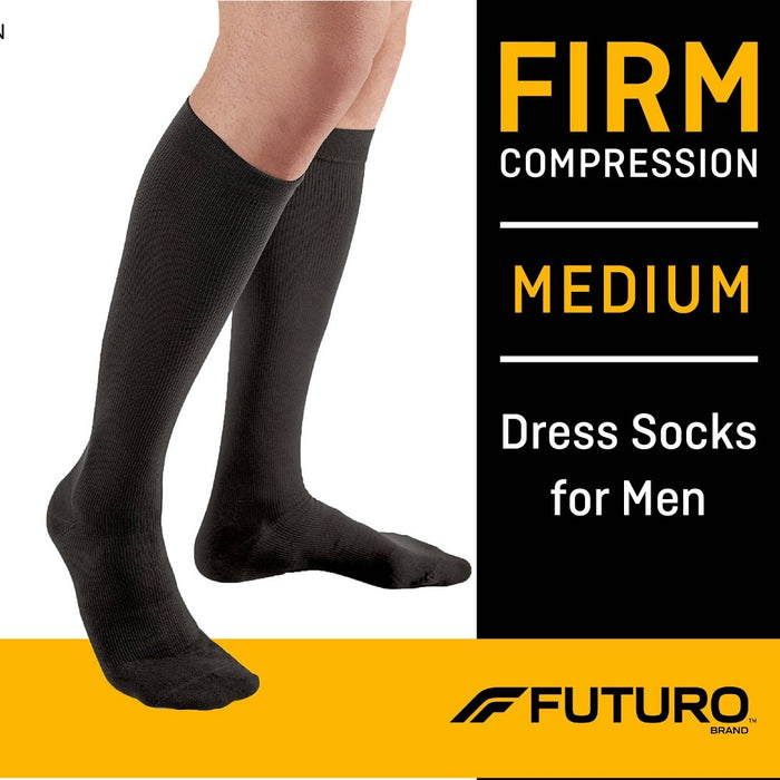 FUTURO Men's Dress Socks - Black - Medium