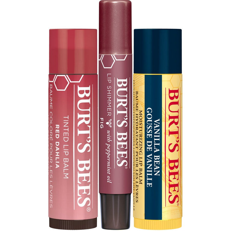 Burt's Bees Mistletoe Kiss Red Vanilla Bean Lip Balm Gift Set - 3pc