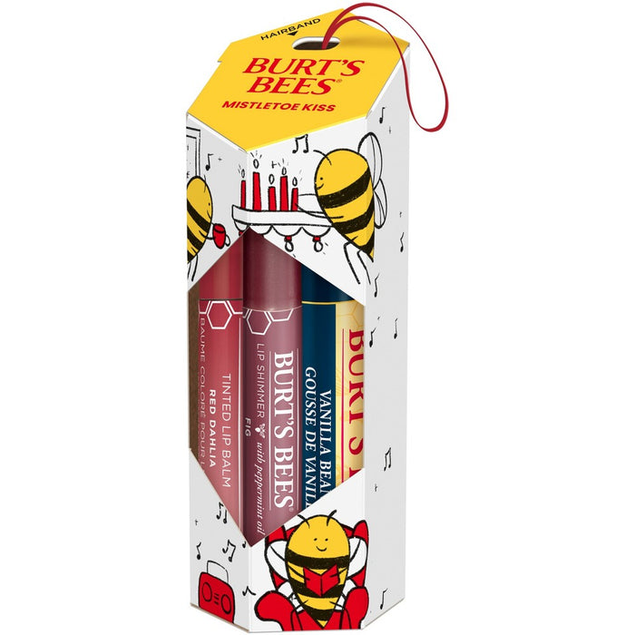 Burt's Bees Mistletoe Kiss Red Vanilla Bean Lip Balm Gift Set - 3pc