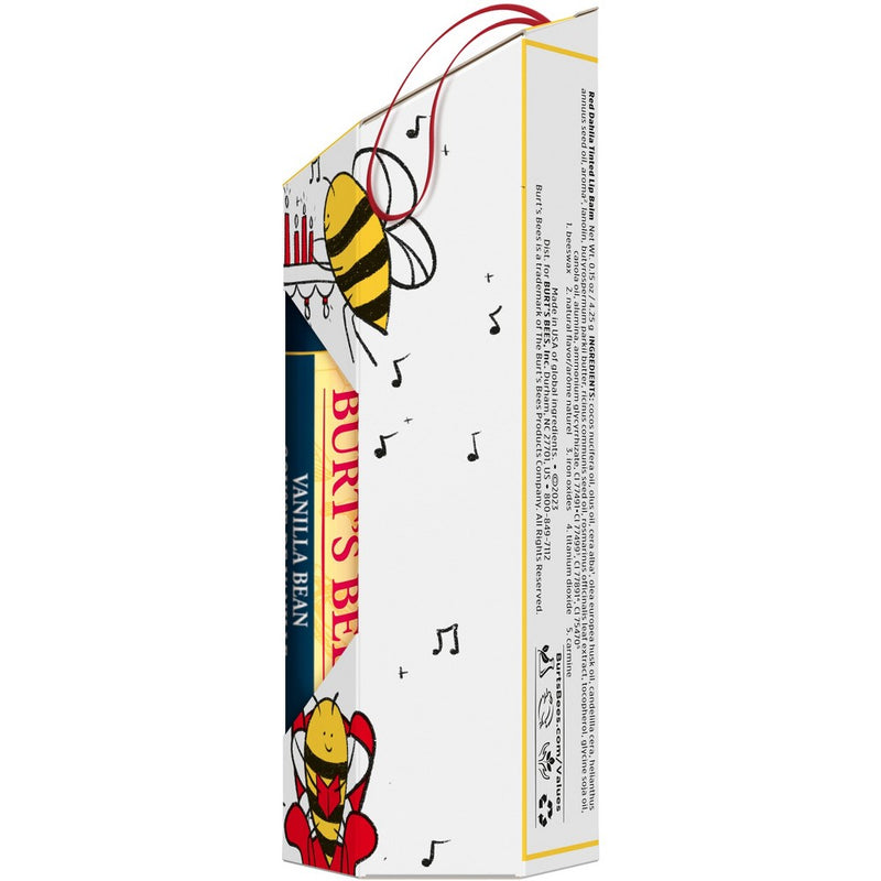 Burt's Bees Mistletoe Kiss Red Vanilla Bean Lip Balm Gift Set - 3pc