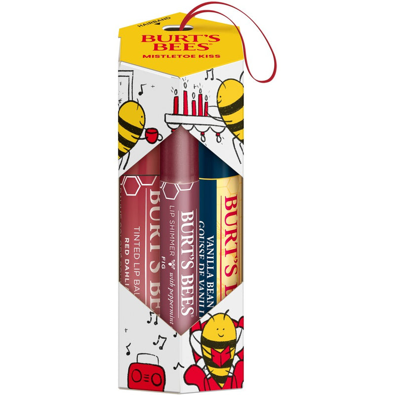 Burt's Bees Mistletoe Kiss Red Vanilla Bean Lip Balm Gift Set - 3pc