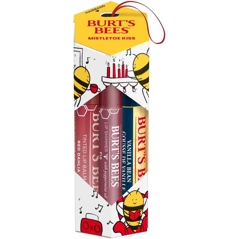 Burt's Bees Mistletoe Kiss Red Vanilla Bean Lip Balm Gift Set - 3pc