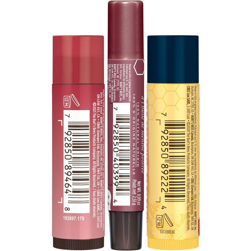 Burt's Bees Mistletoe Kiss Red Vanilla Bean Lip Balm Gift Set - 3pc