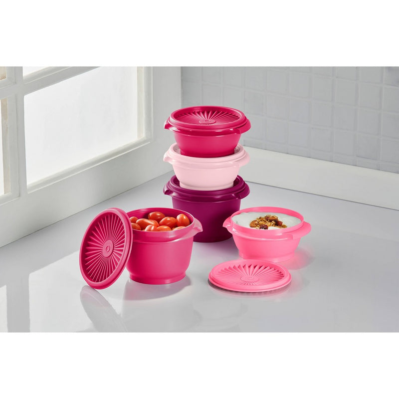 Tupperware Heritage 5pk Plastic Food Storage Container Set Pink