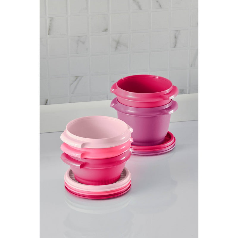 Tupperware Heritage 5pk Plastic Food Storage Container Set Pink