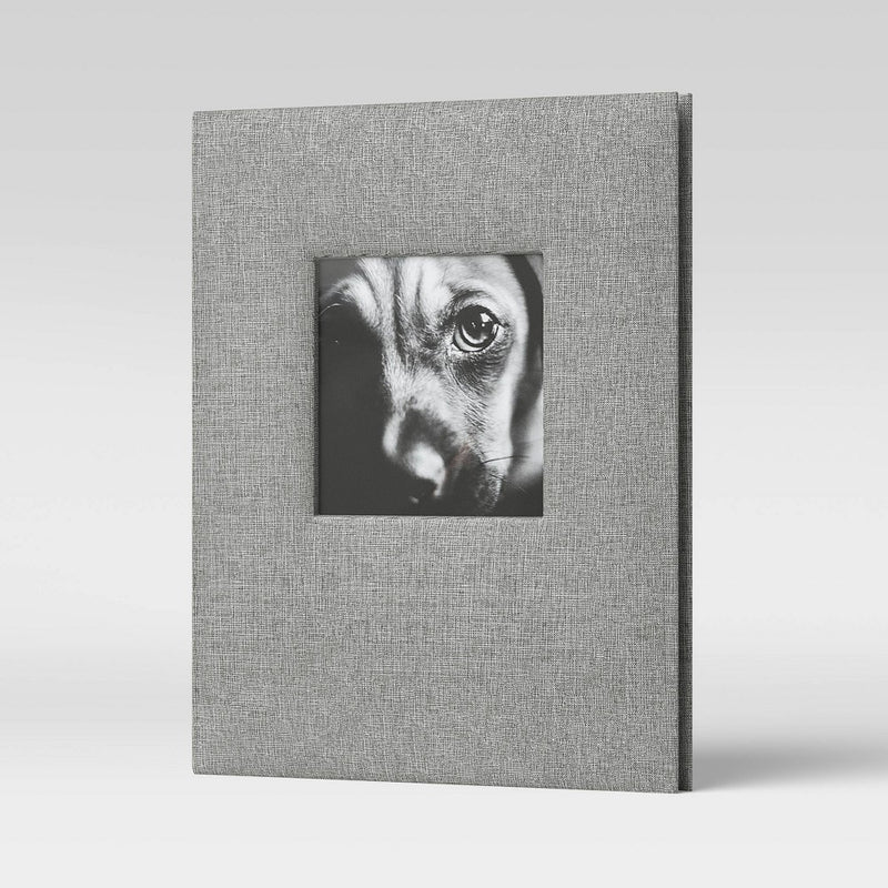 7" x 9" Photo Album with Frame Front Gray 2 Per Page - Threshold