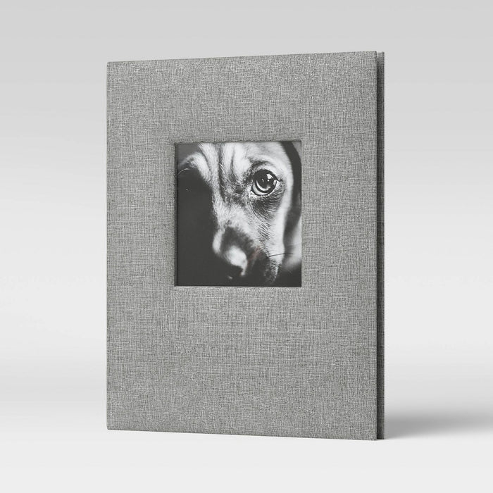 7" x 9" Photo Album with Frame Front Gray 2 Per Page - Threshold