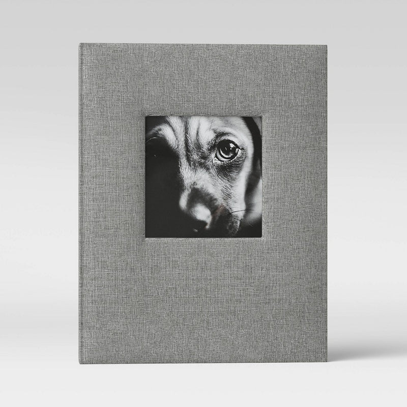 7" x 9" Photo Album with Frame Front Gray 2 Per Page - Threshold