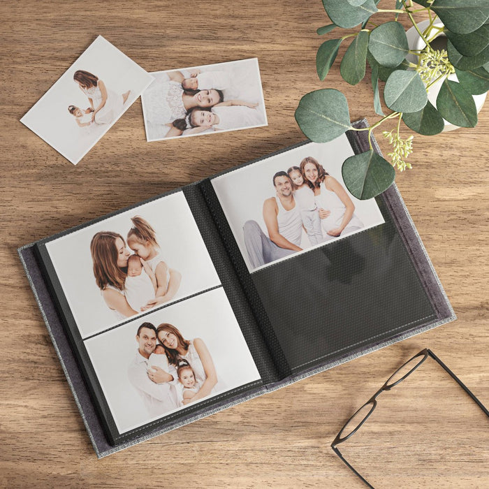 7" x 9" Photo Album with Frame Front Gray 2 Per Page - Threshold