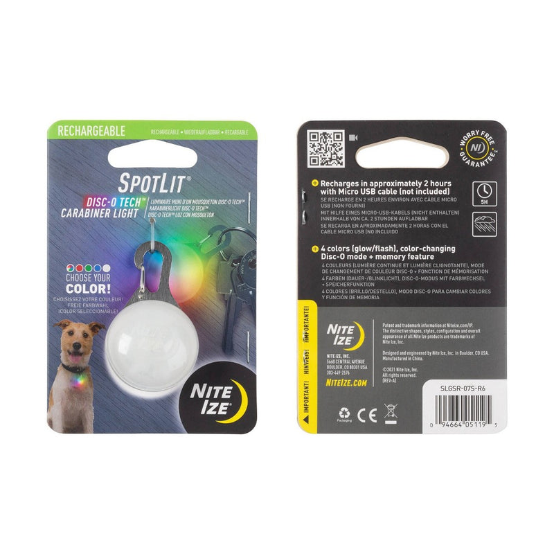 Nite Ize SpotLit Rechargeable Carabiner Light Disc-O Dog Collar
