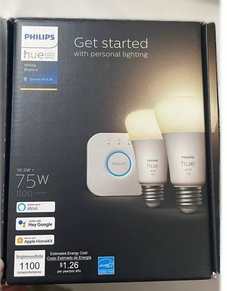 Philips Hue 2pk A19 LED Starter Kit with Bridge White