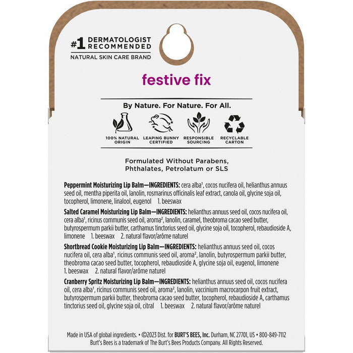 Burt's Bees Festive Fix Lip Balm Gift Set - 0.15oz/4pk