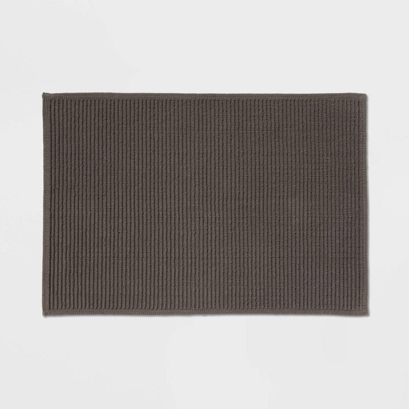 20"x30" Performance Plus Bath Mat Solid Dark Gray - Threshold