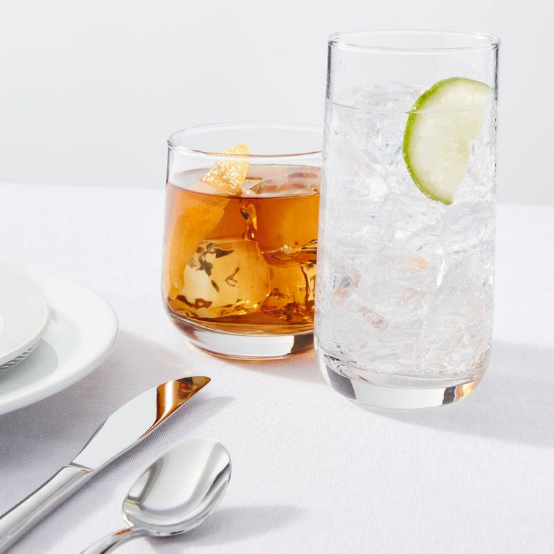 12pc Glass Shoreham Double Old Fashion and Highball Glasses Set - Threshold