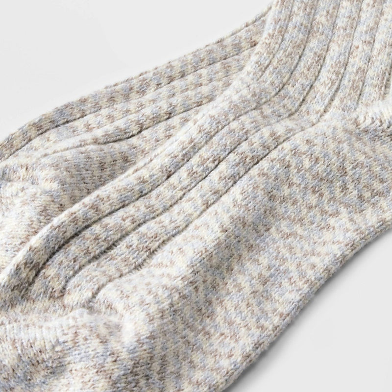 Women's Ribbed Super Soft Slouch Crew Boot Socks - Universal Thread Oatmeal Heather 4-10