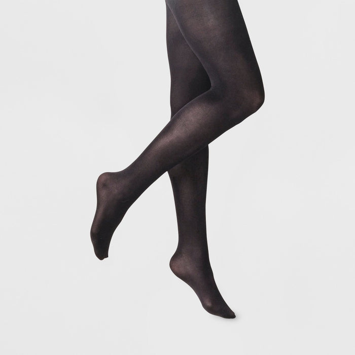 Women's 50D Opaque Control Top Tights - A New Day Black M/L