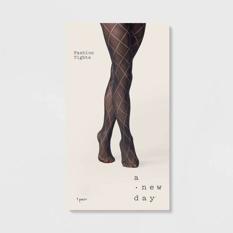 Women's Diamond Tights - A New Day Black M/L